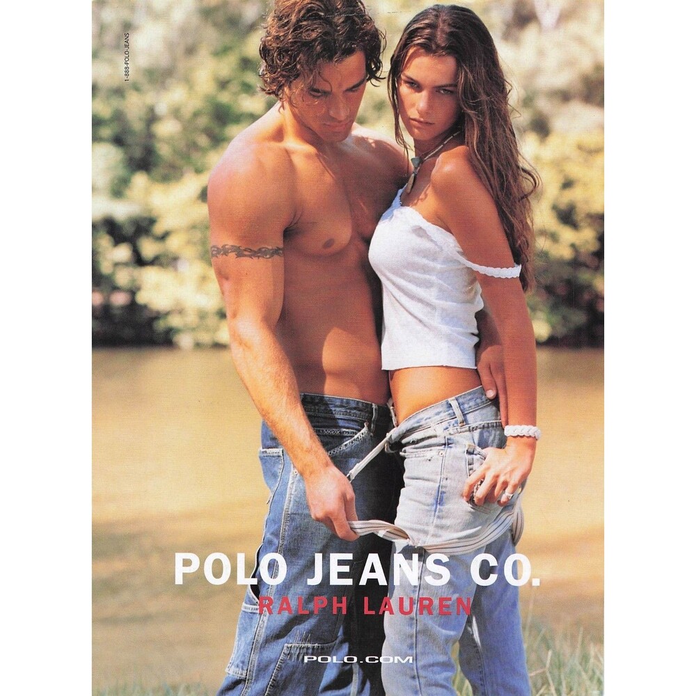 FLAW Polo Jeans Co Ralph Lauren Vintage Fashion Print Ad Denim sexy wall decor